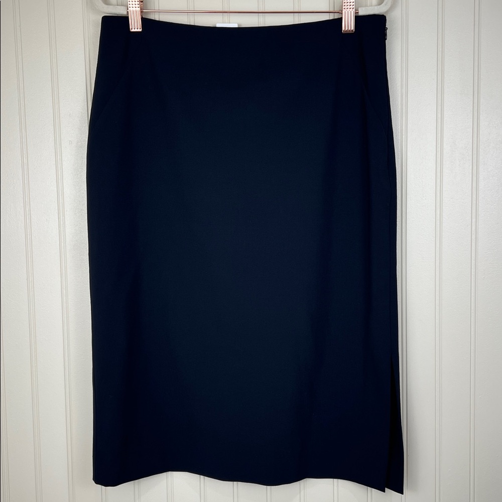 NWT Ann Taylor Women’s Navy Pencil Straight Side Slit Lined Skirt Size 10